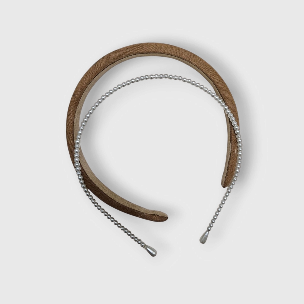 Elegant Brown and Silver Headband